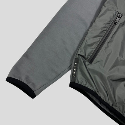 Prada 2019 Black Tab Nylon Panelled Track Jacket - M/L