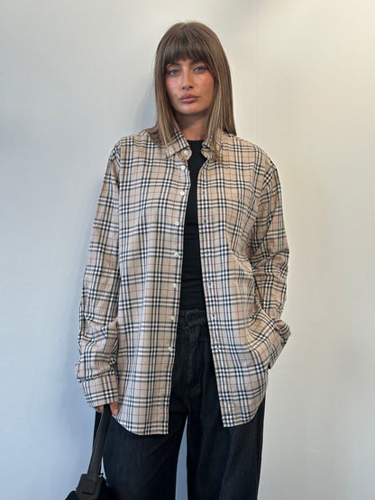 Burberry 2000s House Check Pure Cotton Shirt - XL