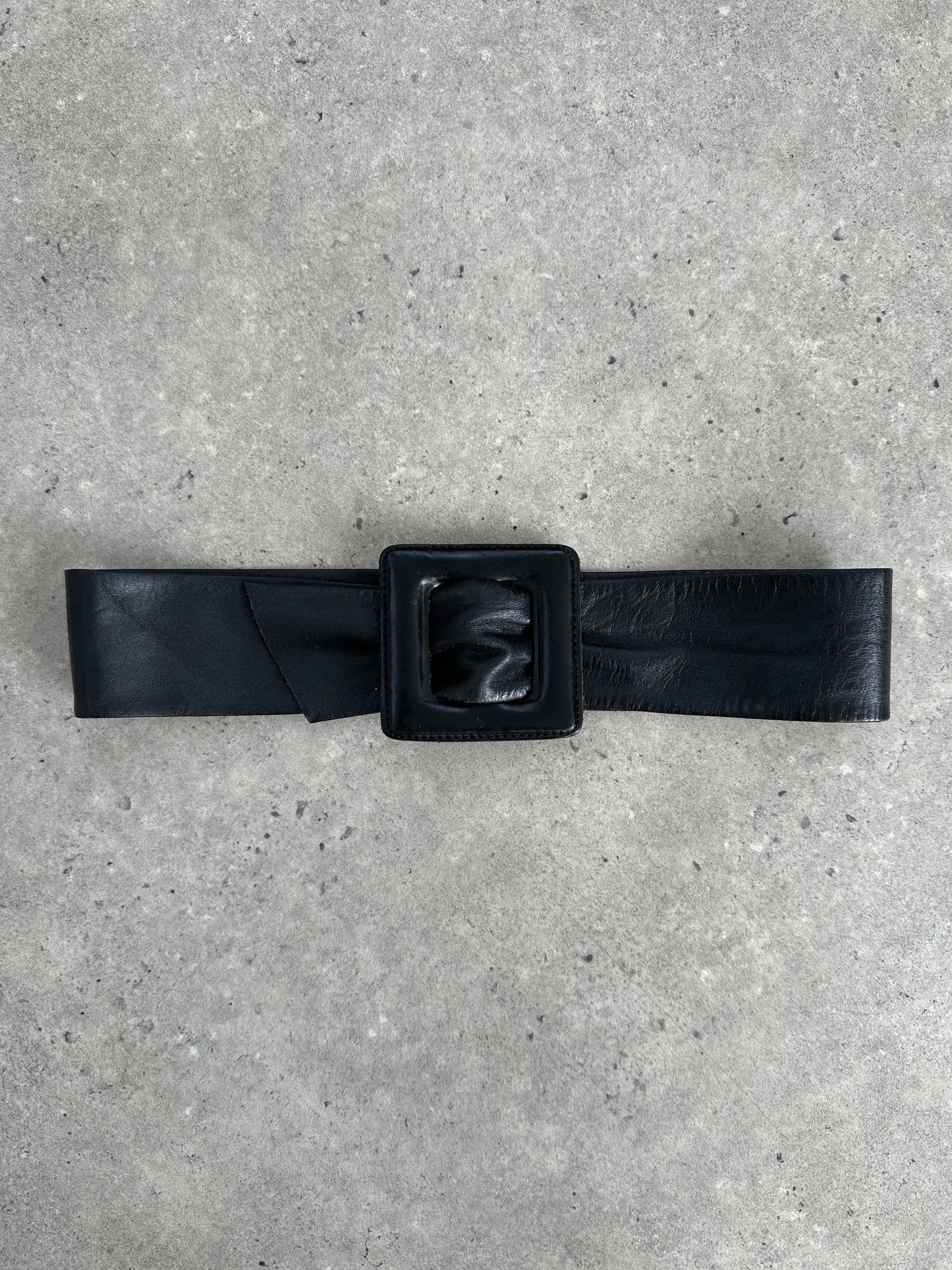 Vintage 1990s Square Leather Belt - XS-S