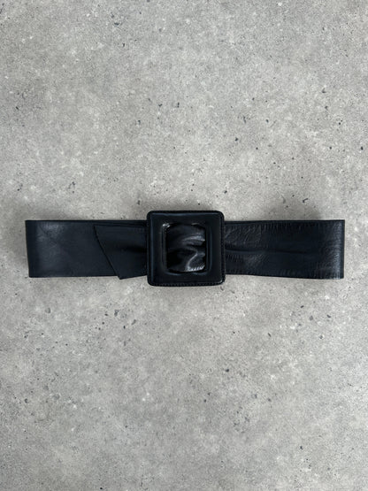 Vintage 1990s Square Leather Belt - XS-S