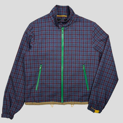 Prada Milano SS16 Wool Contrast Zip Technical Plaid Blouson Jacket - IT46 | Default Title, Multicoloured