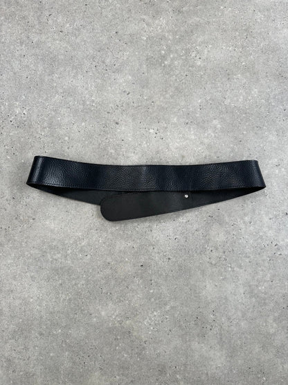 Vintage 1990s Sculptural Leather Chunky Belt - W36-38