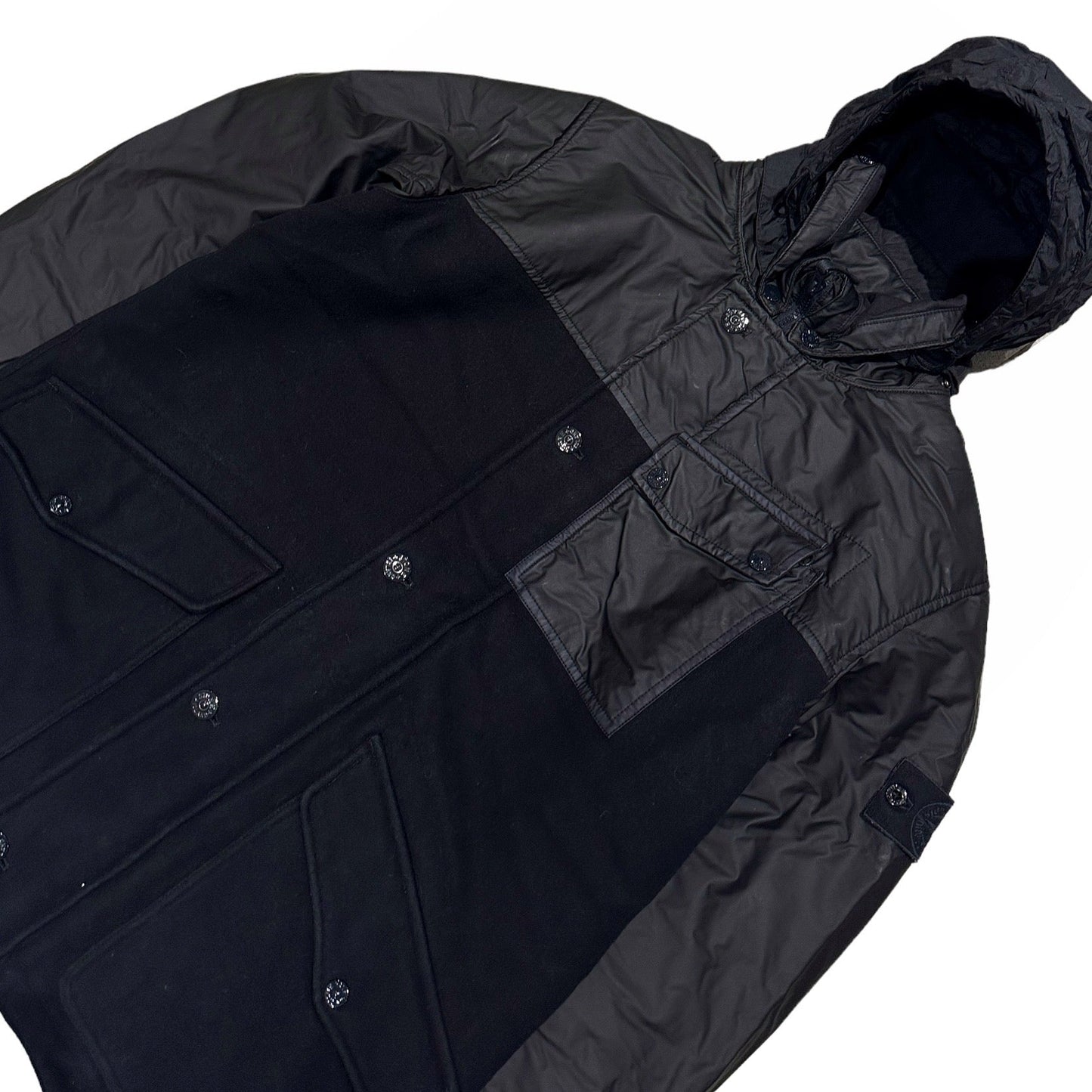 Stone Island Ghost Wool Nylon Quilted Jacket with Packable Hood