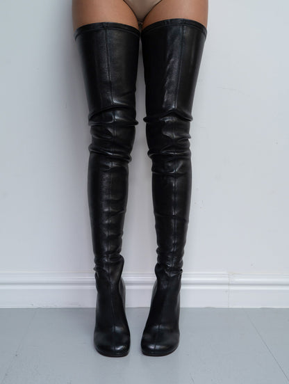 BURBERRY KNEE HIGH BOOTS (EU 38) | DEFAULT TITLE, Black