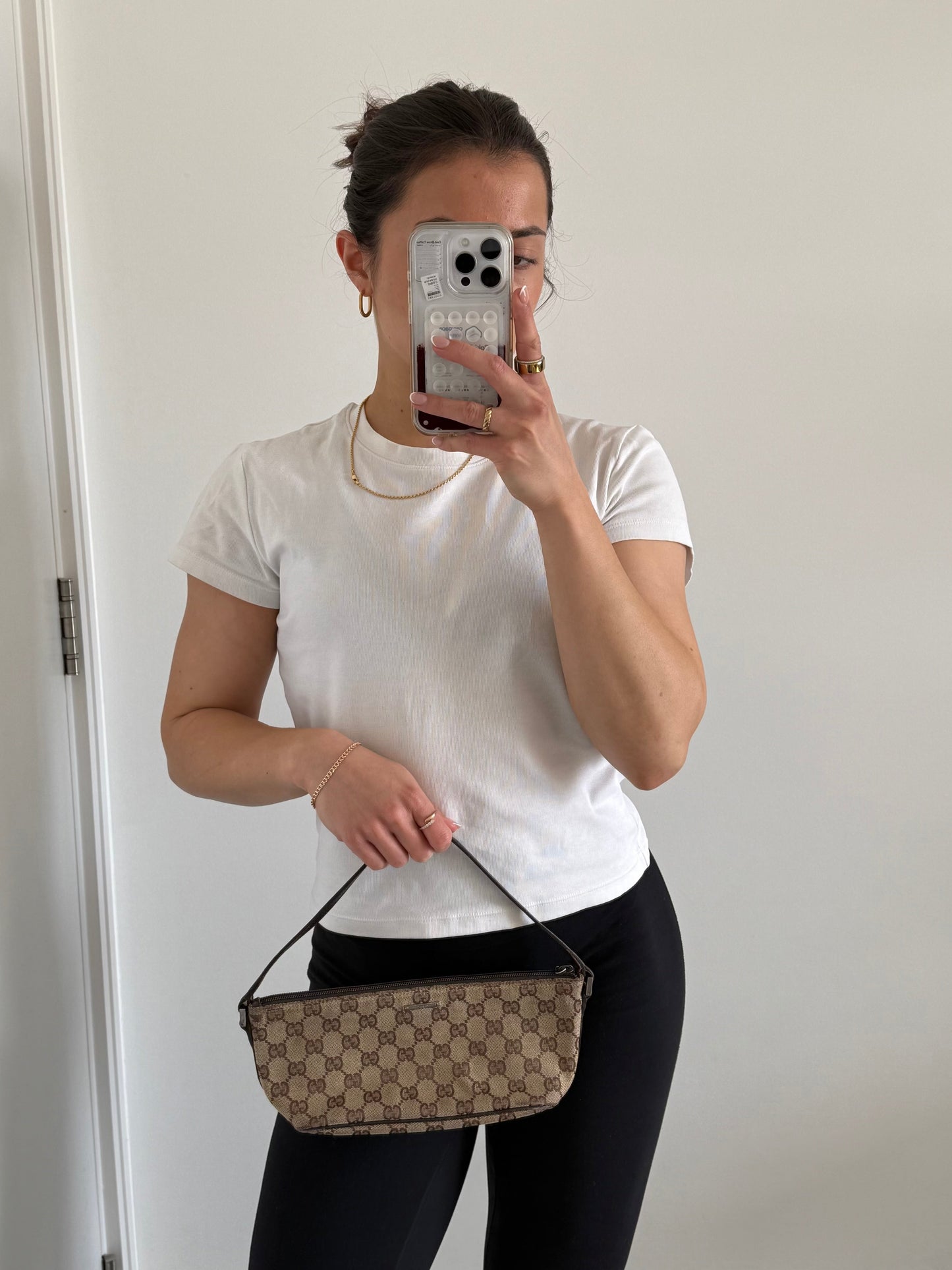 Vintage 90s Gucci GG Monogram Classic Pochette Boat Bag | O/S, Multicoloured