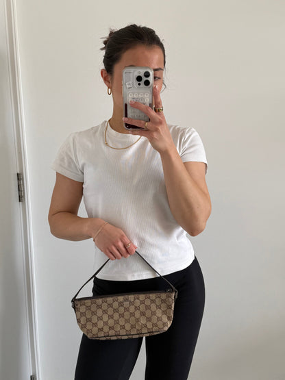 Vintage 90s Gucci GG Monogram Classic Pochette Boat Bag | O/S, Multicoloured