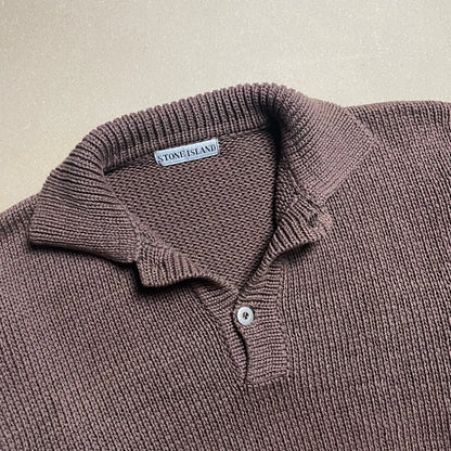 A/W 1991 Walnut Brown Cable Knit Pullover Sweater