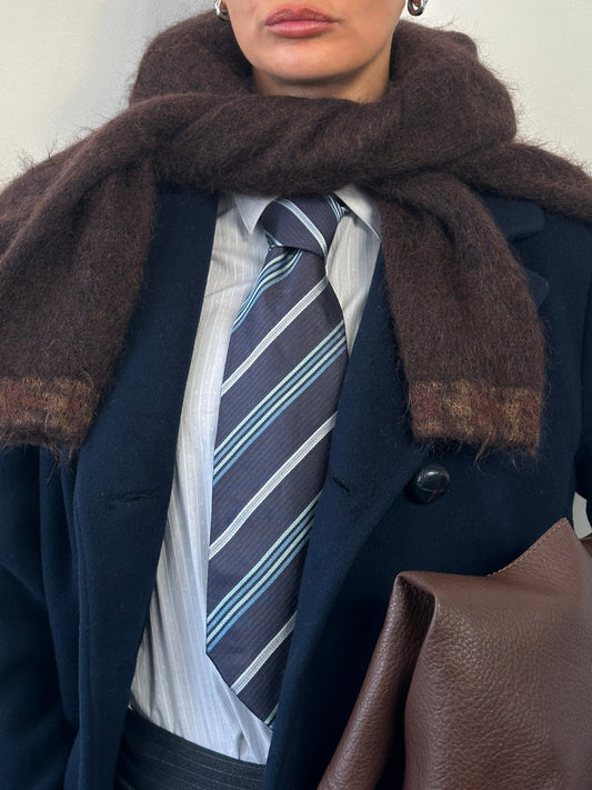 Giorgio Armani 1990s Pure Silk Diagonal Striped Tie