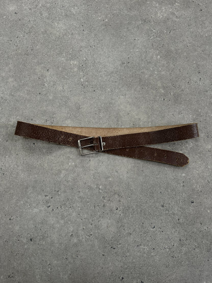 Vintage 1980s Distressed Slim Leather Belt - W31-40