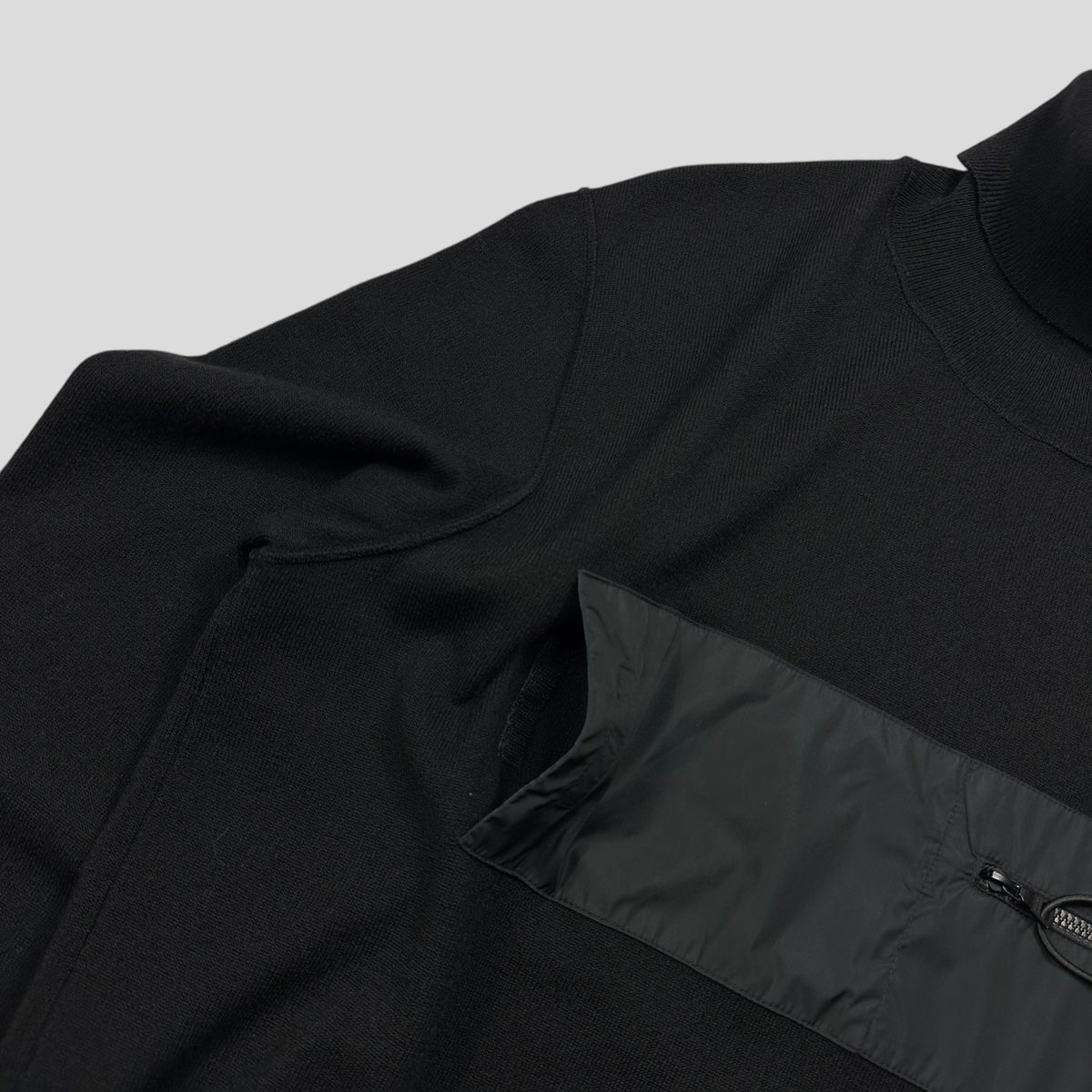 Prada Sport AW00 Nylon Pocket Panelled Technical Turtleneck - IT50 (M) | Black