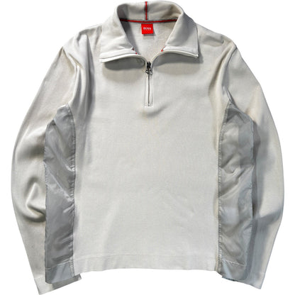 Hugo Boss Orange 00’s Panelled Translucent Quarter Zip Jumper M | Medium, Multicoloured
