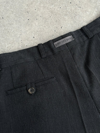 Vintage High Waisted Woven Pleated Trousers - W30