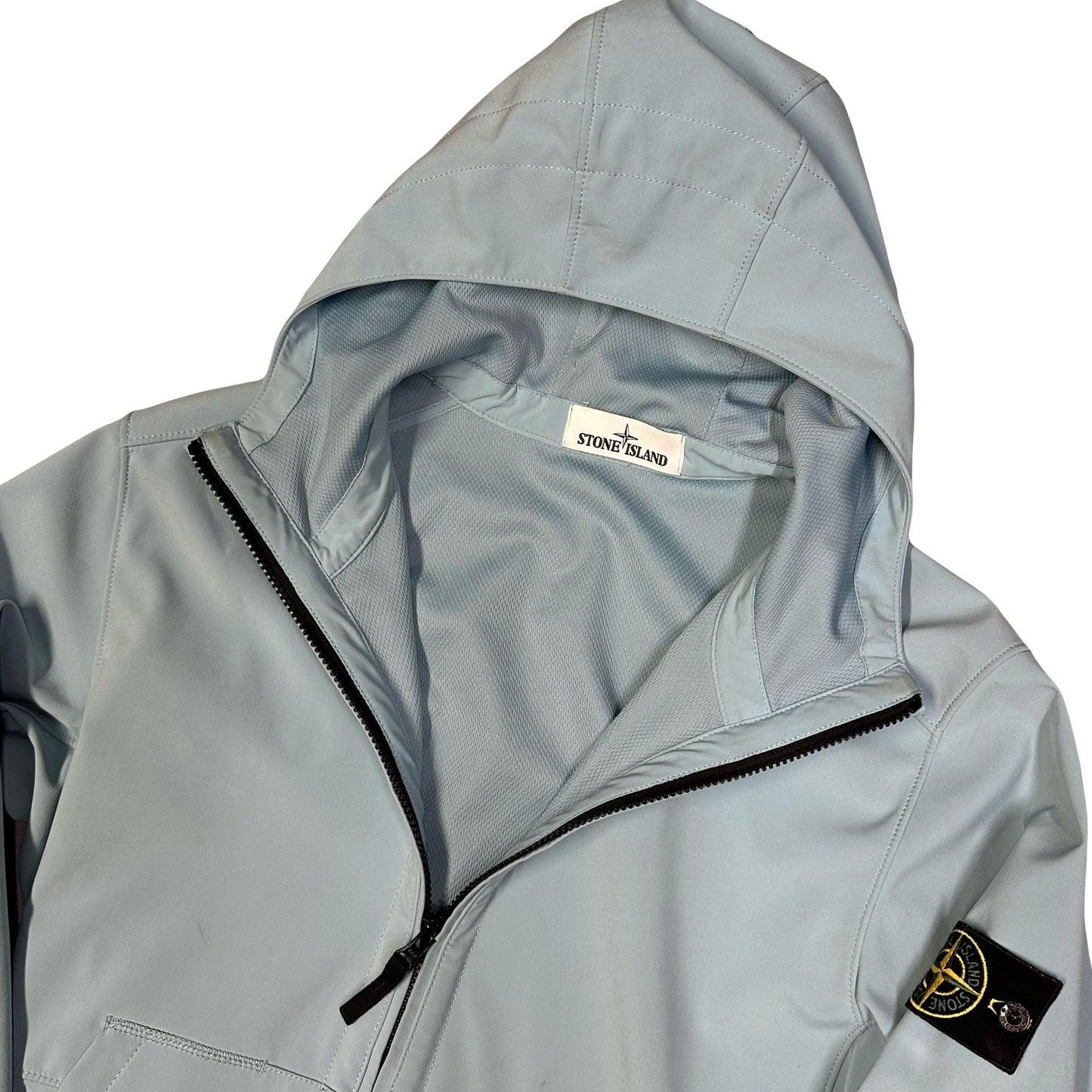 Stone Island Soft Shell Jacket In Baby Blue ( L )