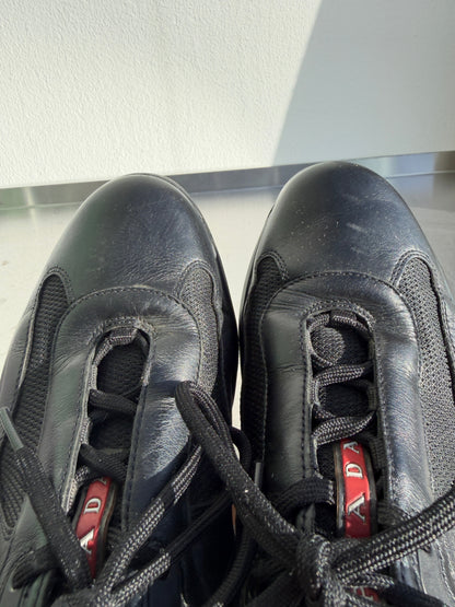 Prada Sport 00s Leather & Mesh America's Cups | 10, Black