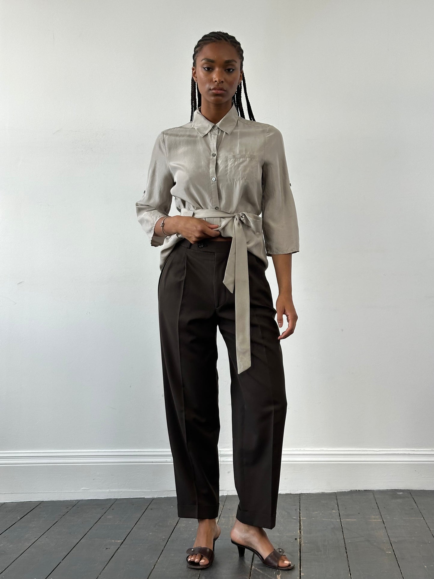 Yves Saint Laurent Pour Homme 1990s Pure Wool Tailored Trousers - W28