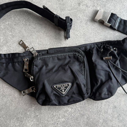 Prada 2000s technical cross body nylon bag (13”x6”)