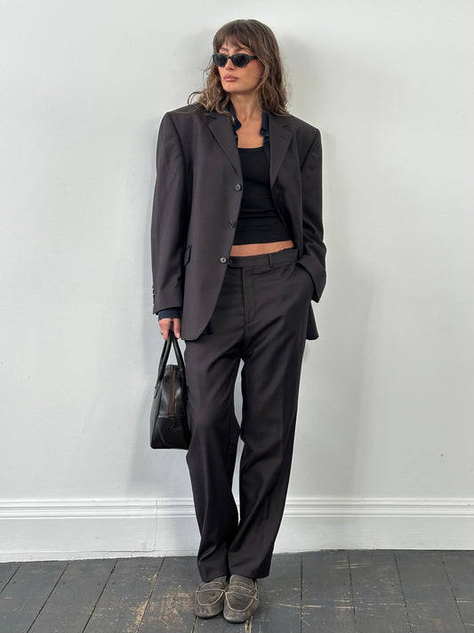 Jaeger 1990s Pure Wool Single Breasted Suit - 44S/32S