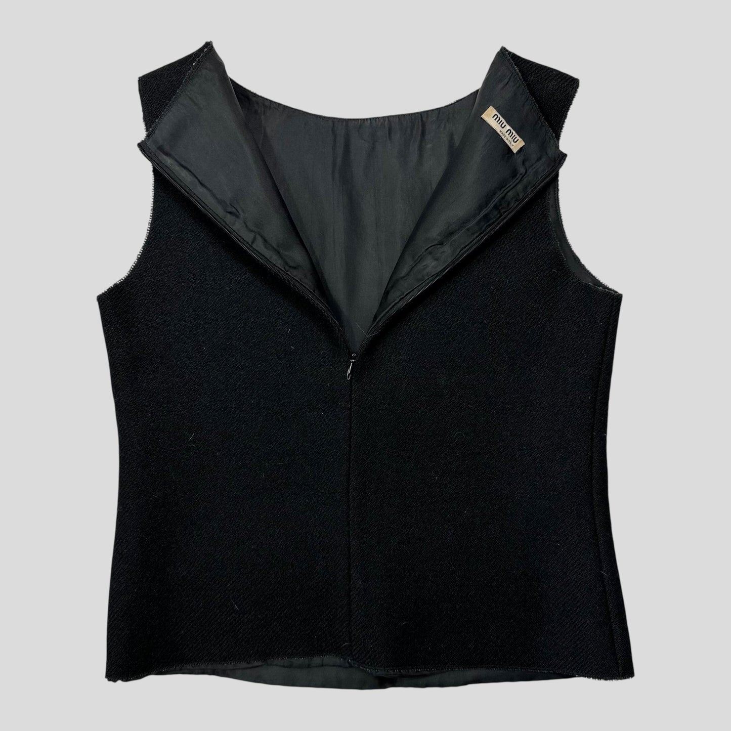 Miu Miu 00’s Mohair & Wool Corset Shape Vest Top - IT38 | Default Title, Black