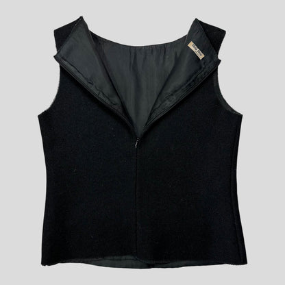 Miu Miu 00’s Mohair & Wool Corset Shape Vest Top - IT38 | Default Title, Black