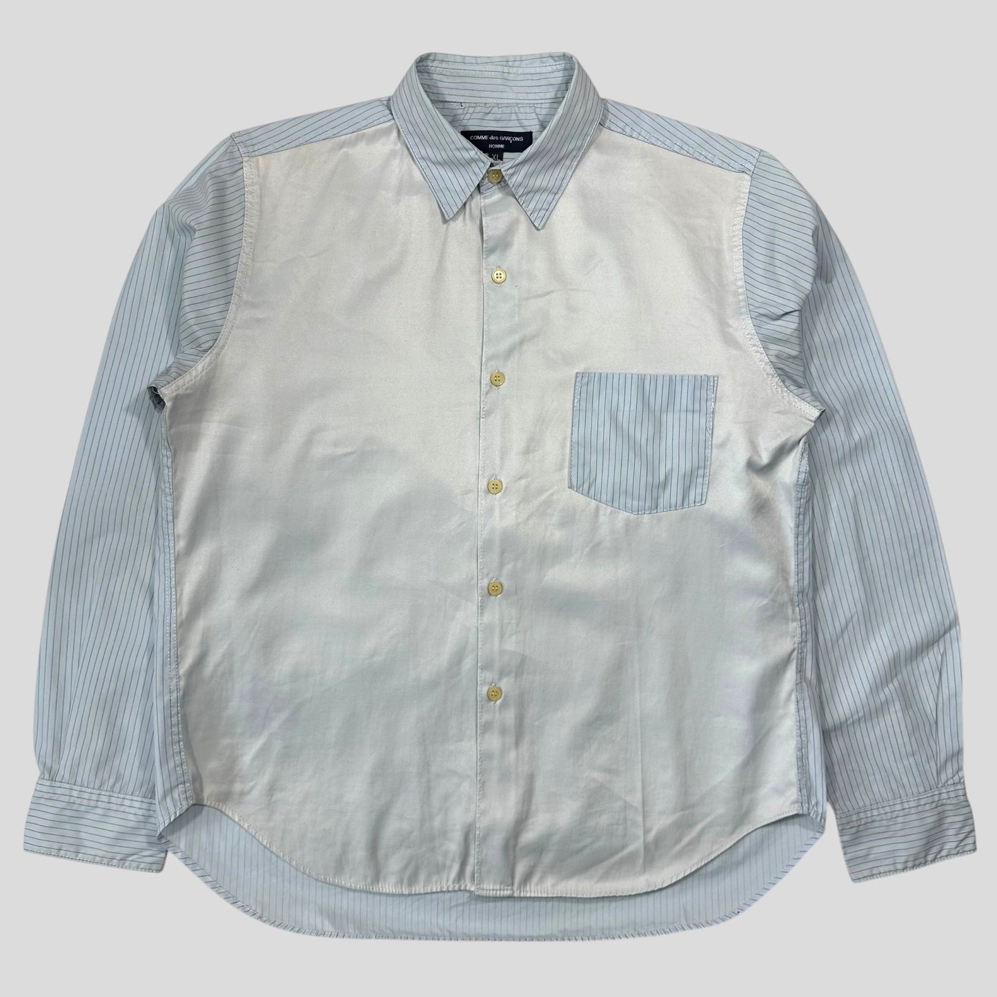 Comme Des Garçons Homme 00’s Striped Mix Material Shirt - M/L | Default Title, Multicoloured