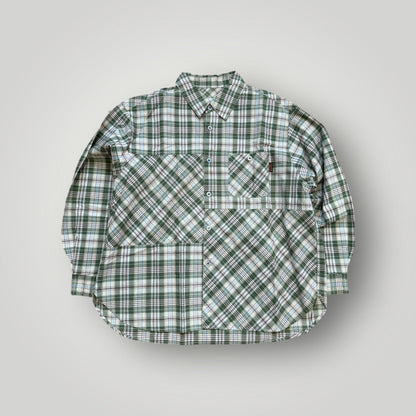 Hai Sporting Gear by Issey Miyake 90's Plaid Check Patchwork Shirt M | Default Title, Green