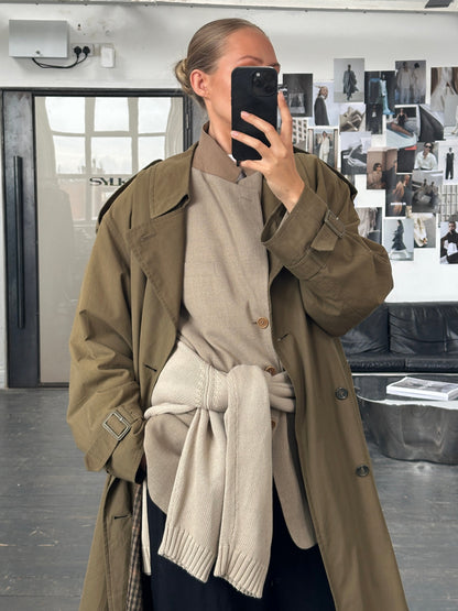 London Fog 1980s High Neck Belted Trench Coat - XXL