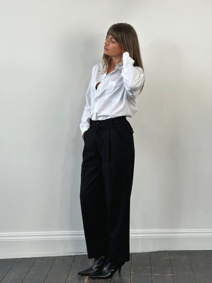 Vintage 1990s Wool Pleated Tailored Trousers - W26