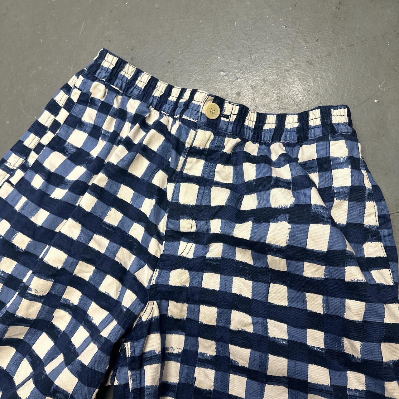Uniqlo X Marni Wide Fit Check Shorts In Blue ( M )