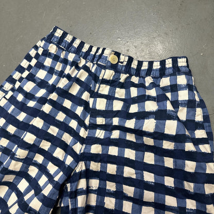 Uniqlo X Marni Wide Fit Check Shorts In Blue ( M )