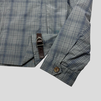 Gucci 2013 Grid Plaid Leather Horsebit Harrington Jacket - M | Default Title, Blue