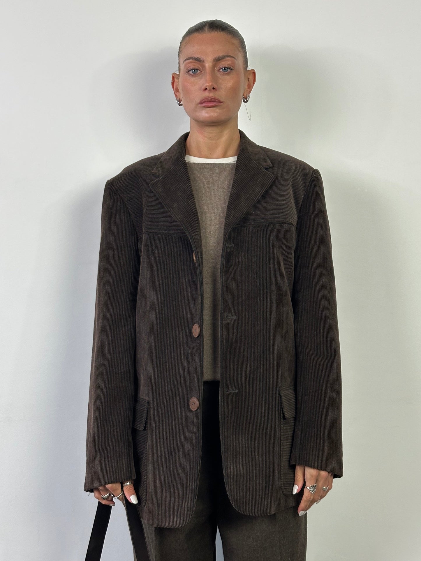 Versace Pure Cotton Corduroy Single Breasted Blazer - 40L/L