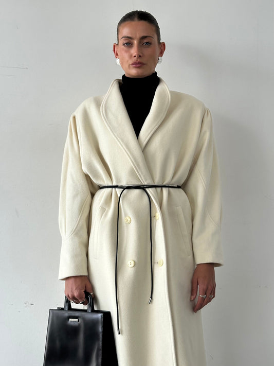 Vintage Pure Wool Double Breasted Coat - L/XL