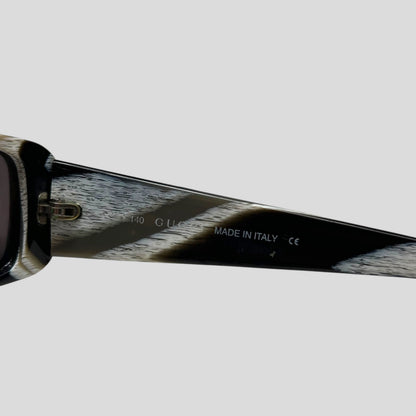 Gucci by Tom Ford 00’s Zebra Print GG Logo Square Sunglasses | O/S, Black and White