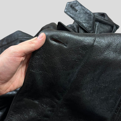 Prada Milano 00’s Leather Sheepskin Fur Full Lined Long Coat - IT50 (L/XL)