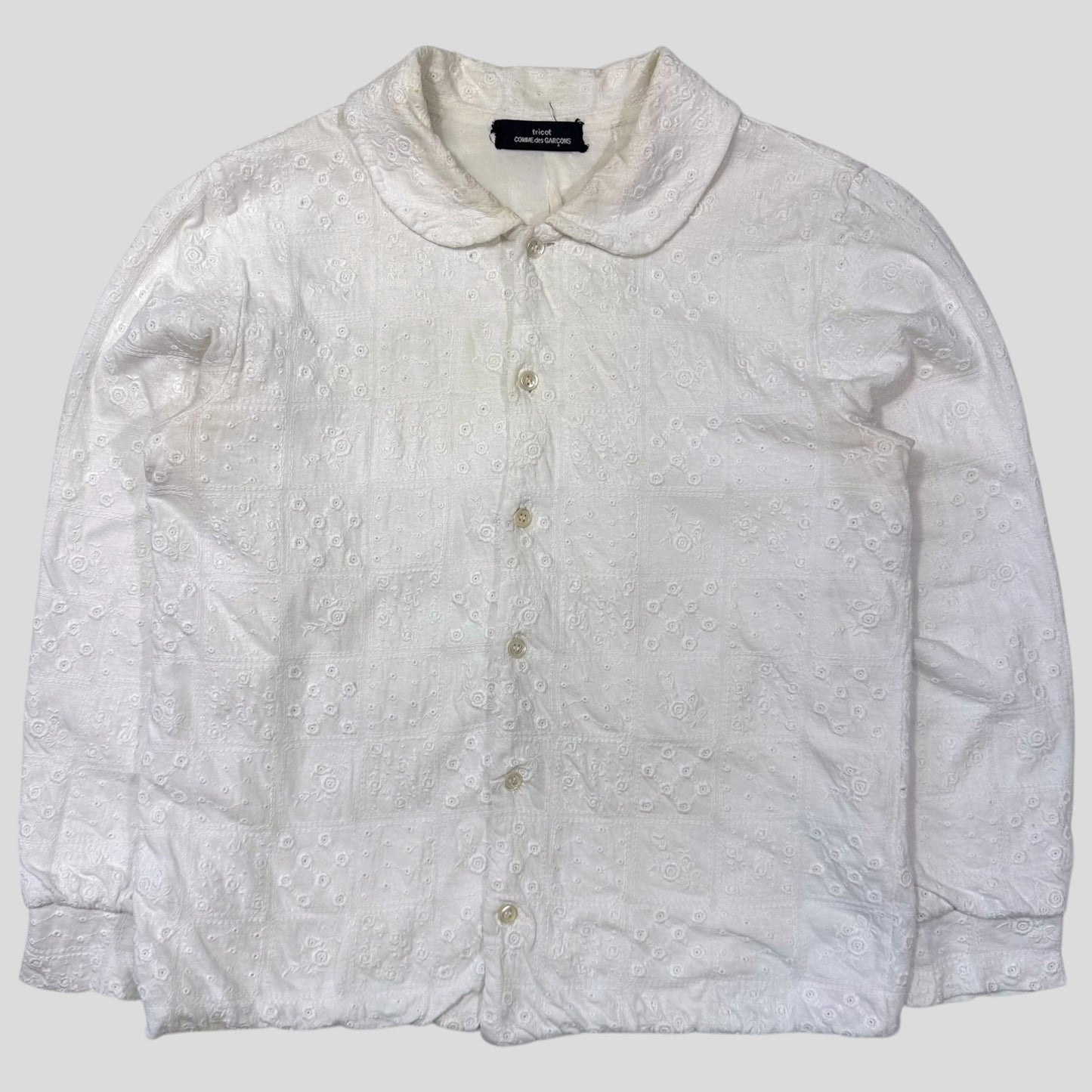 Comme Des Garçons Tricot Reversible Broderie Floral Shirt - S
