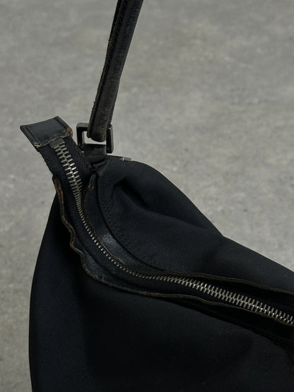 Gucci 1990s Tom Ford Canvas Leather Hobo Shoulder Bag