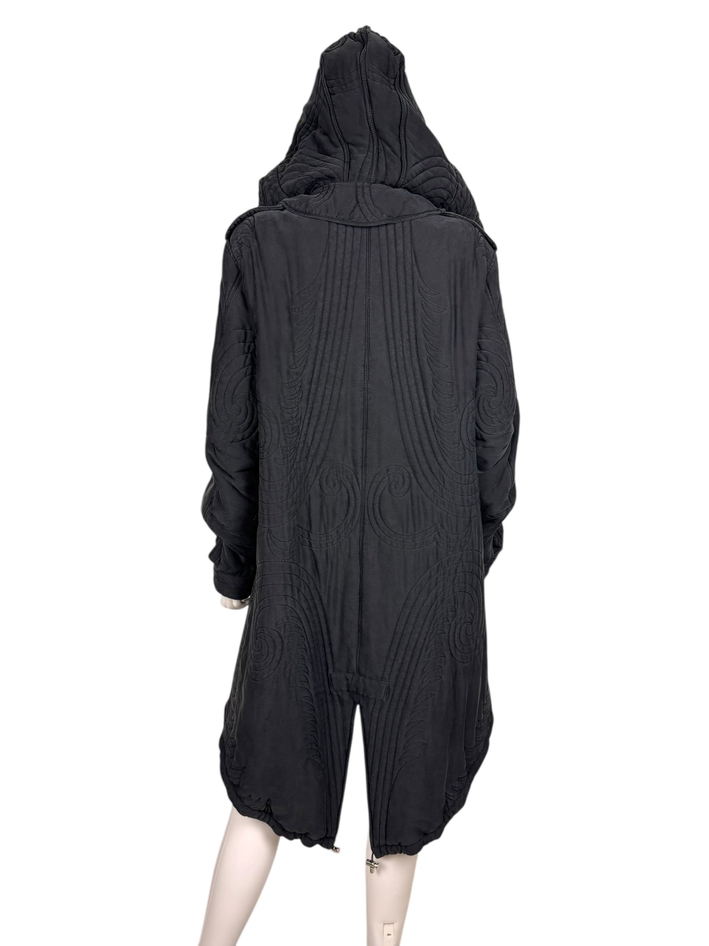 Alexander McQueen c.F/W 2007 silk parka coat | Grey, Multicoloured
