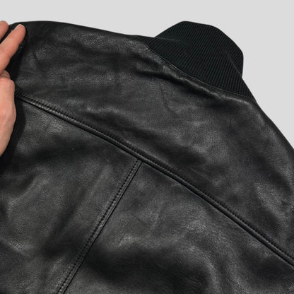 Gucci Nappa Leather Logo Web Bomber Jacket - IT46 (S)