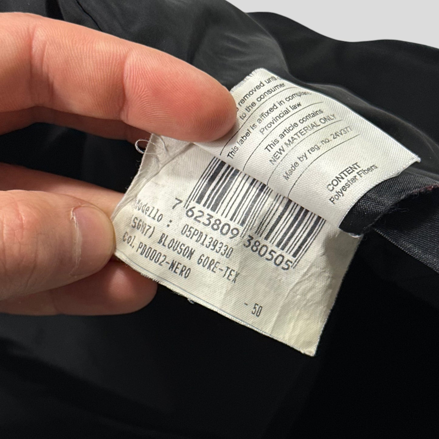Prada Sport AW01 Insulated Goretex Jacket with Nylon Pocket Hood - IT50 (L) | Default Title, Black
