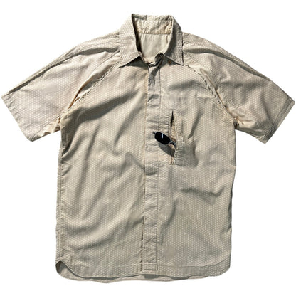Maharishi 1998 Raw Hem Short Sleeve Shirt S | Small, Cream