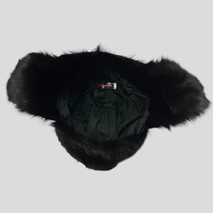 Prada Sport AW99 Goat Fur Nylon Canvas Trapper Hat - L (M)