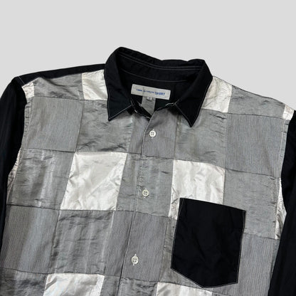 CDG SHIRT 00’s Rayon Patchwork Contrast Stitch Shirt - M/L