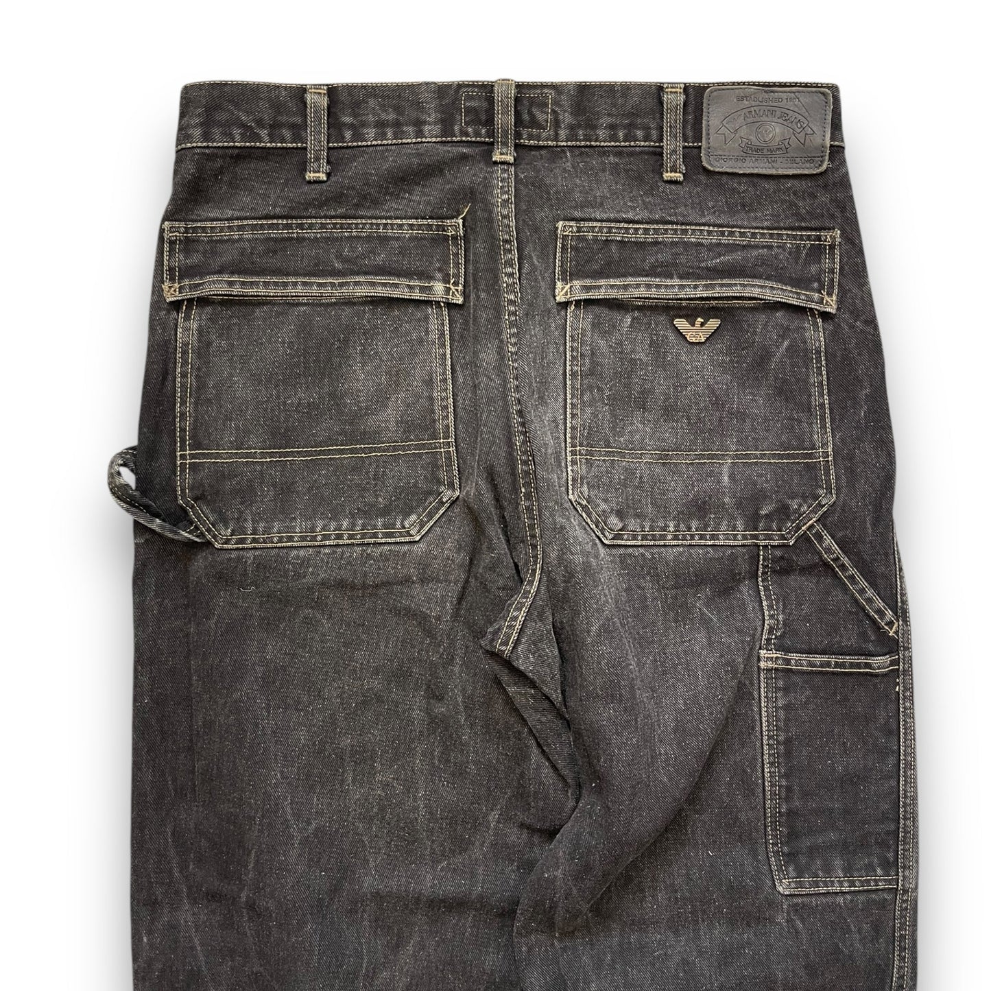 90's Armani Black Denim Carpenter Jeans (32) | Default Title, Black
