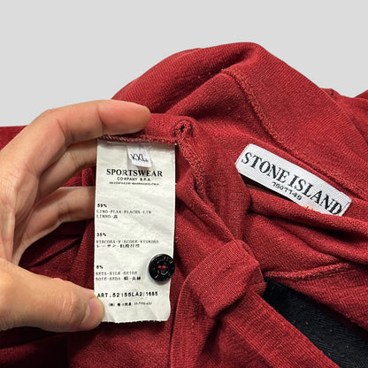 Stone Island 2010 Blood Red Flax & Silk Lightweight Knit - L | Default Title, Red