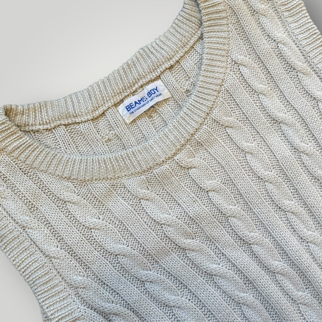 Beams Boy Womens Knitted Vest M | O/S, Cream