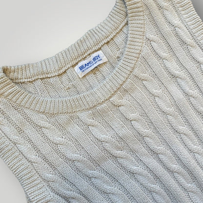 Beams Boy Womens Knitted Vest M | O/S, Cream