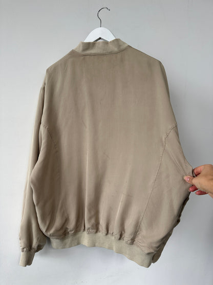 Vintage Pure Silk Bomber Jacket - XL