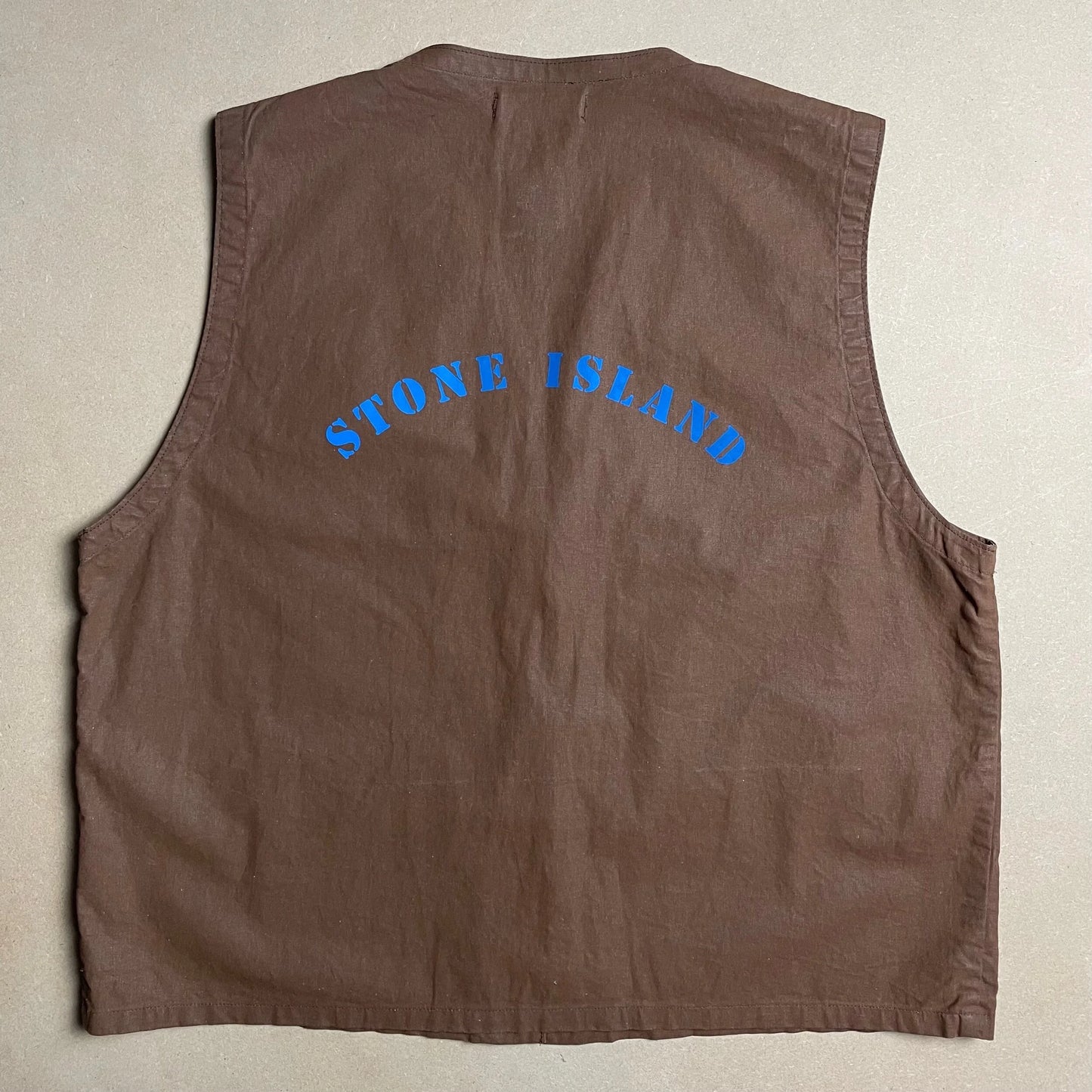 S/S 1993 Cocoa Brown Tela Stella Reflective Spell Out Utility Vest
