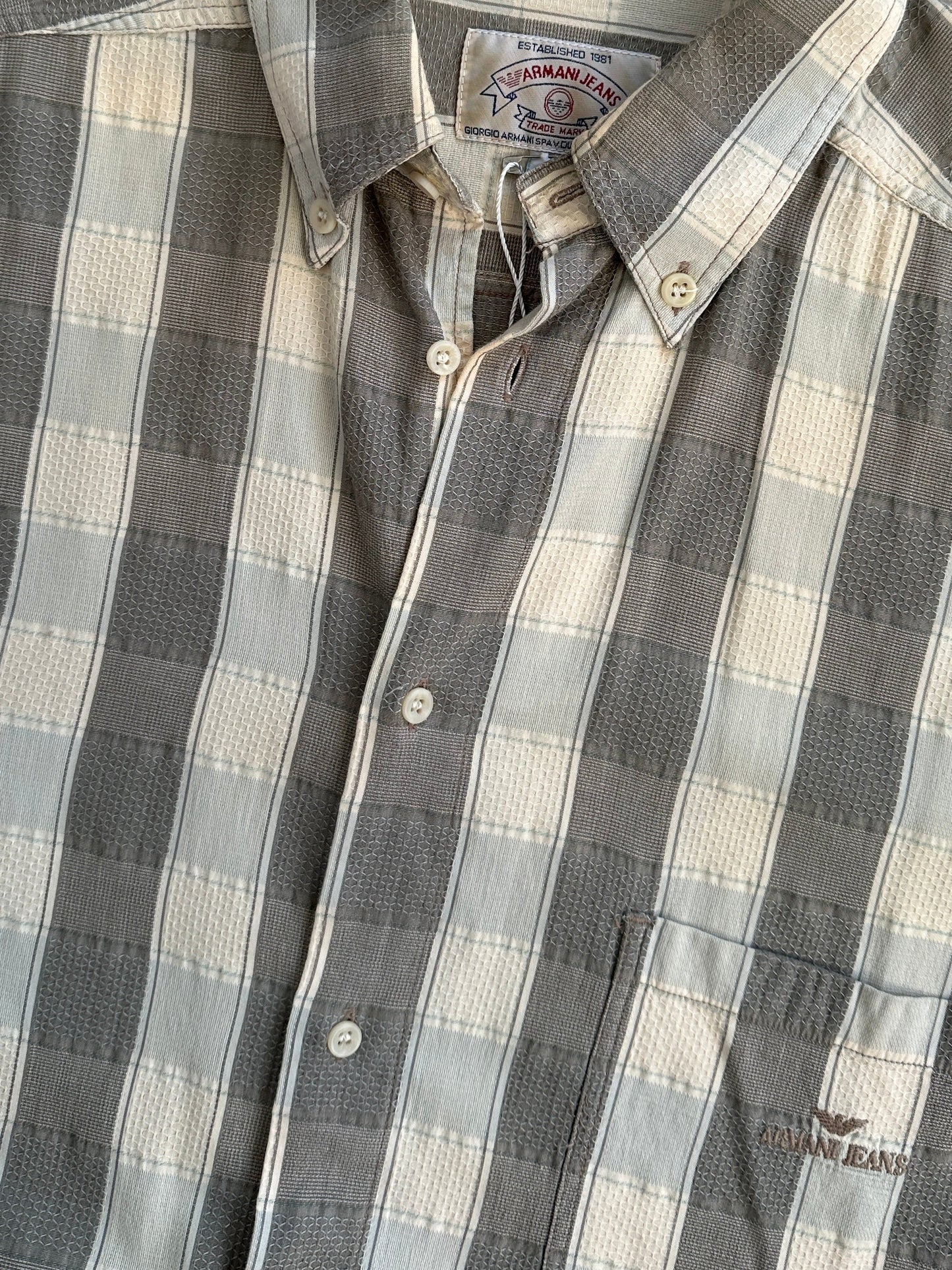 Armani Jeans 1990s Check Flannel Logo Shirt - XXL