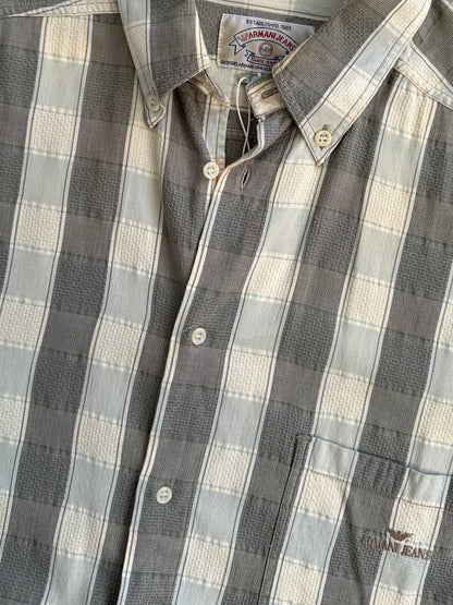 Armani Jeans 1990s Check Flannel Logo Shirt - XXL
